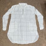 CP Shades Teton Linen Tunic Dress Patch Pockets Long Sleeve V Neckline White S Photo 3