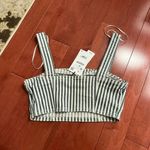 ZARA New  denim pinstripe top Photo 3