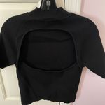 AQUA  Black Tight Open Back Top Photo 1