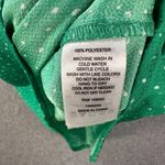 Carolina belle Green Polka Dot Short Sleeve Blouse Women's XS Pleated Split Neck Photo 5