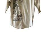 Free People  White ¾ Long Sleeves Deer Graphic Bohemian Soft Cotton SZ SP # 1767 Photo 2