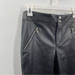 ZARA The Biker Black Faux Leather Vegan Moto Zipper Ankle Crop Pants womens 2 Photo 3