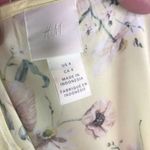 H&M  Yellow Spring Floral Shift Dress Tie Sleeves Wedding Guest Baby Shower Dress Photo 5
