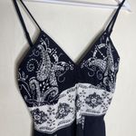 Magic  Black & White Pattern Y2k Midi Dress Formal Cotton Size Medium Photo 3