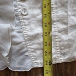 Multiples  White Linen Womens Jacket White Ruffle Buttons Flare Sleeve Size XL Photo 5