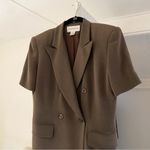 Jones New York  Vintage 90s Silk Double Breasted Short Sleeve Blazer Jacket 6 Photo 6