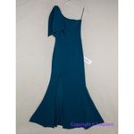 Dress the Population New! Dress‎ the Population dark teal georgina one shoulder bow crepe gown, S Photo 3