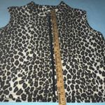 LA FETE Cheetah print vintage vest mandarin collar pouch pockets NEW size L Size L Photo 7