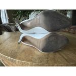 Burberry  Italy White Leather Peep Toe Slouch Booties Stiletto Heels Photo 8