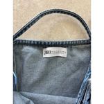 ZARA Denim Dress Women Small Midi One Shoulder Festival Western Medium Wash Boho Photo 3