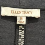 Ellen Tracy open front cardigan black and white woven cotton blend size M Photo 1