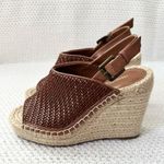 Treasure & Bond Sam Tan Woven Faux Leather Platform Wedge Slingback Sandals 6.5 Photo 4