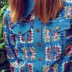 $805 NWT Manoush Sequined Denim Jacket US 6 Women's Blue Photo 1