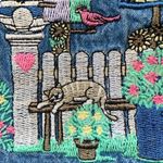 Vintage Bobbie Brooks Shirt Chambray Medium Wash Denim Button Up Birds Flower Blue Photo 7