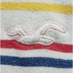 Hollister Striped Crop Sweater Multi Color Retro Casual Long Sleeve Size S Photo 3