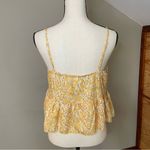 Zaful Yellow Floral Spaghetti Strap Ruffle Peplum Crop Top Photo 17