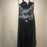 PARTYTIME Black MANY RHINESTONES Sz 16 Gown Prom Party Pageant Turquoise Photo 7