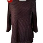 Parallel Skies Brown Knit Long Sleeve Shirt Women Size Medium NWT | 63 Photo 0