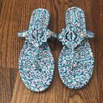 Crown & Ivy  Wylie Thong Sandals Size 7.5 Blue Pink Shoe Summer Photo 1