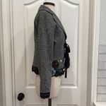 Y2k vintage lace trim rosette detail funky tie front tweed blazer Fairycore Gray Photo 13