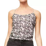 Good American Brown Black The Ruched Snake Print Lightweight Cami Blouse Photo 0