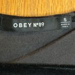 Obey  Black Fit and Flare Long Sleeve Dress with Burnout Floral Design Photo 2