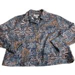 Westbound Ladies Blue/ Pink Floral Jacket Size PL Stretch LS Button Up Collared Photo 5