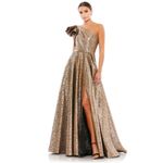 Mac Duggal  67297 One Shoulder Gown Antique Bronze 12 Photo 2