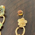 Oscar de la Renta  Gold and Green Floral Earrings Photo 3