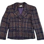 CLICHY Canada Wool‎ Blend Blazer Jacket Officewear 8 Blue Photo 0