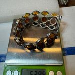 Sterling Silver Vintage 925  3 Row Baltic Amber Wide Bracelet Photo 5