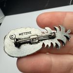 Metzke Pineapple Fruit Brooch Pin Pewter Tone Signed Silver Photo 5