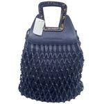 Dolce & Gabbana Woven With Tortoise Wood Handle Black Leather Tote Photo 0