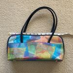Y2K Watercolor Shoulder Bag Boho Pastel Southwest Artist Log Bag Tote Blue EUC Green Photo 5