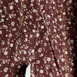 Loft NWT WO SIZE XS LONG SLEEVE TIE FRONT REDDISH BROWN FLORAL METALLIC GOLD Photo 6