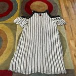 Charlotte Russe Black and White Stripe Cold Shoulder Open Shoulder Dress Medium Photo 3