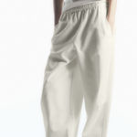 COS  Elasticated Barrel-leg Trousers Women’s M Old White Photo 0