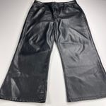 Good American Black High Rise Wide Leg Vegan Faux Leather Pants 5 Pocket Size 18 Photo 13