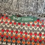 Woolrich  Lambswool Cardigan Sweater Womens Small Charcoal Gray Fair Isle Nordic‎ Photo 2