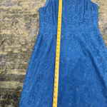 J.Crew  Fall Lace Romantic Cobalt Blue Floral Sheath Dress 8 Wedding Guest Formal Photo 7