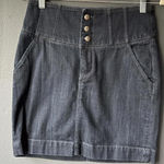 EXPRESS  Women's Denim Skirt High Waist Button Front Photo 0