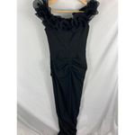 XScape NWT  Scuba Crepe Ruffled Off the Shoulder Fit flare Gown Size 4 Photo 4