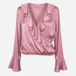 A New Day Pink Ruffle Wrap Top Photo 0