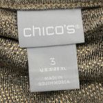 Chico's Chico’s Metallic Cowl Neck Long Sleeve Top Womens XL Gold Shiny Streth Glam NYE Photo 5