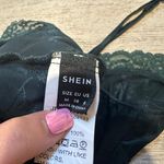 Shein Emerald Green Lace Trim Top Photo 4
