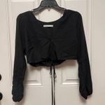 Abercrombie & Fitch Abercombie and Fitch Black Crop Long Sleeve Photo 0