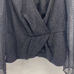 EXPRESS Jacquard Dot Faux Wrap Front op black concert date night classy chic Photo 3