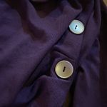 Patty Boutik deep purple long sleeve top with cowl neck with silver buttons Photo 6
