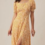 Rihoas Yellow Daisy Print Midi Dress Size M Photo 0