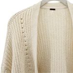 Free People  Ivory Tight Knit Cardigan Coastal Resort Cozy Winter Holiday M Photo 3